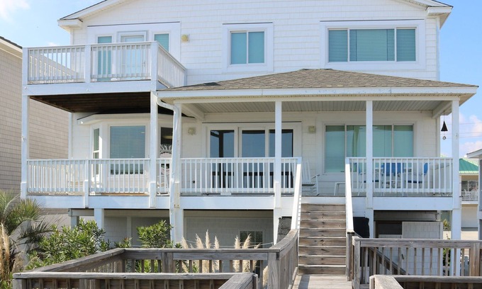 Kure Beach House | ☀️Casablanca: Oceanfront Home w/Ocean Views, Deck, Near downtown☀️