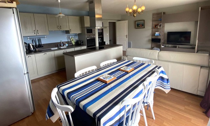 Perros-Guirec Apartment | Centrally Located Perros-Guirec Apartment with WiFi, Balconies, and Parking