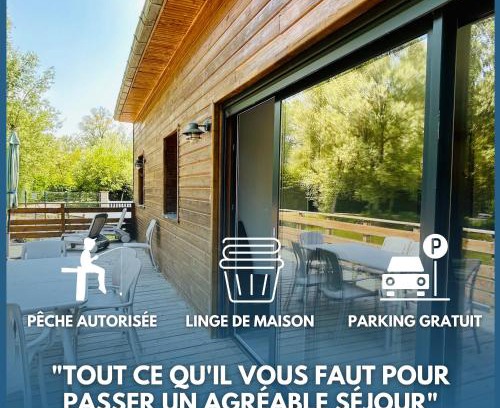 Rue Ski Chalet | Chalet avec terrasse sur pilotis vue sur l'étang