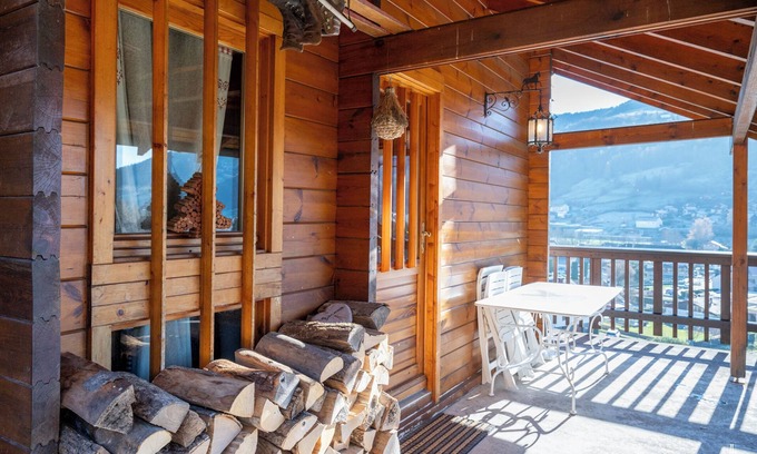 La Bresse Ski Chalet | Chalet South Terrace with Mountain View *Fireplace *Parking *Pets