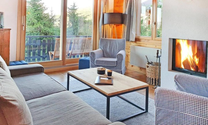 Vex Ski Chalet | Chalet, wifi, 100m from ski slopes, view mountain, terrace, balcony, fireplace or stove, parking, tv
