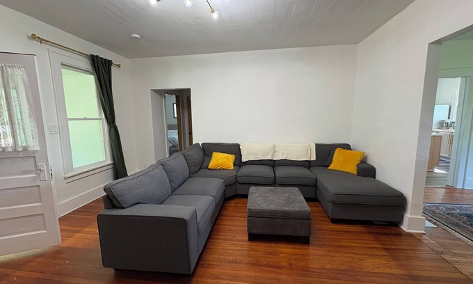 Lake Mills House | Charming 1900 home with furnished kitchen and king bed