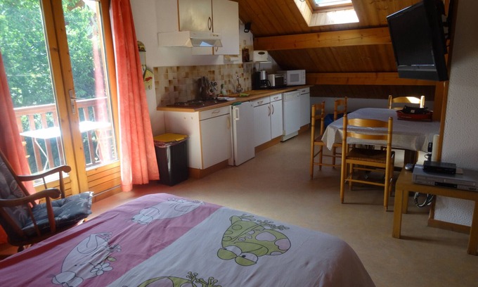 Saint-Chaffrey Apartment | Charming 2 Rooms + Mountain Corner - Private Parking, WiFi, Close to Slopes