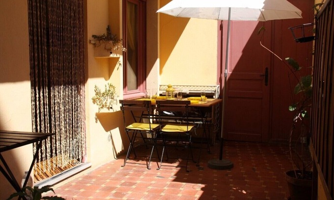 Golfe Juan Apartment | Charming 3 rooms small apartment with patio in village sea side area