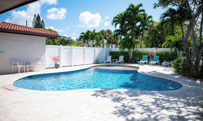 Deerfield Beach House | Charming Beach House with Private Pool Paradise~WALK TO THE BEACH!