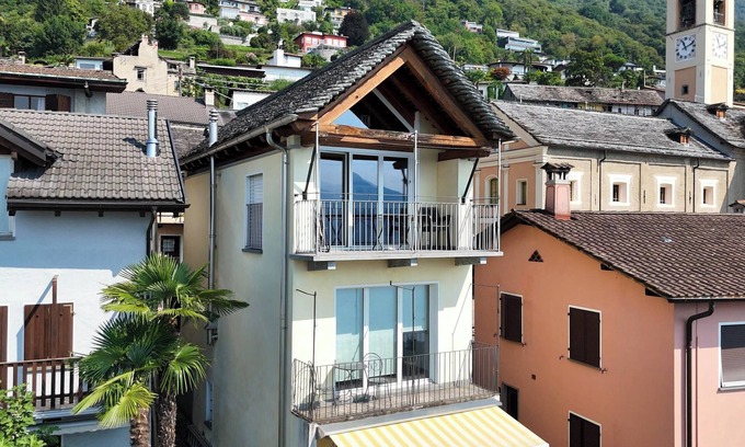 Brione sopra Minusio Apartment | Charming duplex apartment with stunning panoramic views in two-family house
