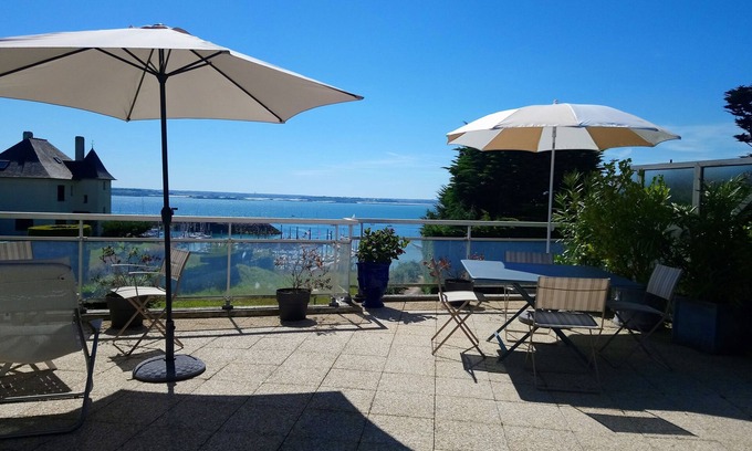 Saint-Cast-le-Guildo Apartment | Charming duplex with terrace; panoramic view of the emerald coast