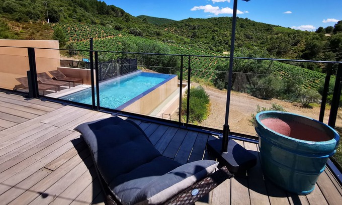 Roquebrun House | Charming family villa La Passejade with heated swimming pool