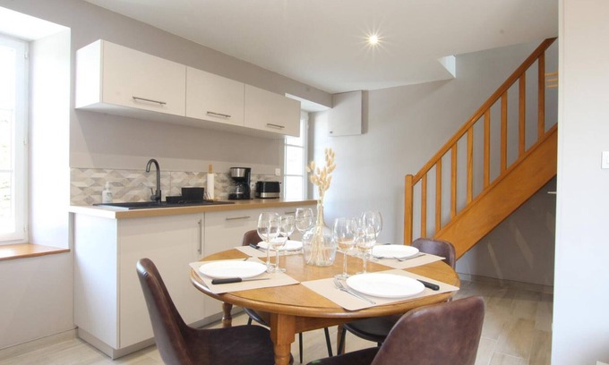 Creances Cottage | Charming Renovated Stone House with Garden, near Beach in Créances