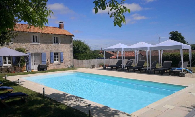Nanteuil-en-Vallee Other | Charming restored farmhouse with large garden and pool