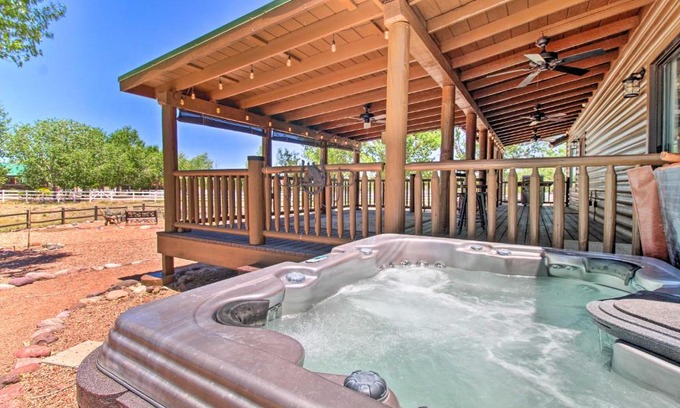 Heber House | Charming Ribeye Ranch with Hot Tub and Fire Pit