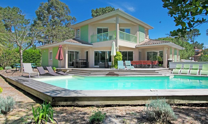 Le Canon Villa | Charming villa Bassin-Océan - 8-10 p - Heated pool 28 ° C - Fireplace