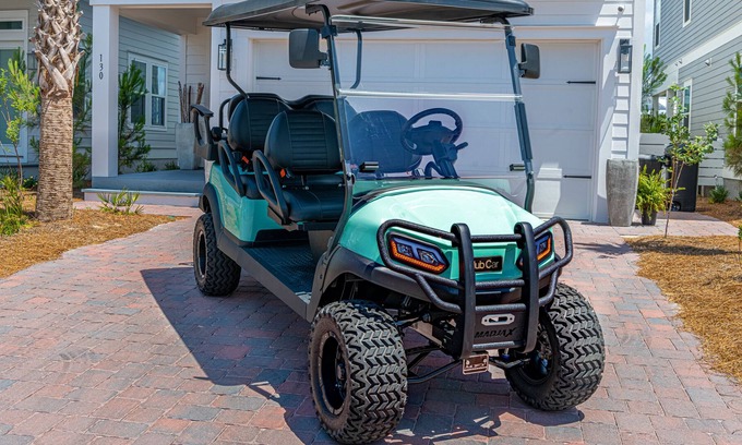 Santa Rosa Beach House | Chef's Kitchen ~ Community Pool ~ 6-Seat Golf Cart Included ~ Elevator