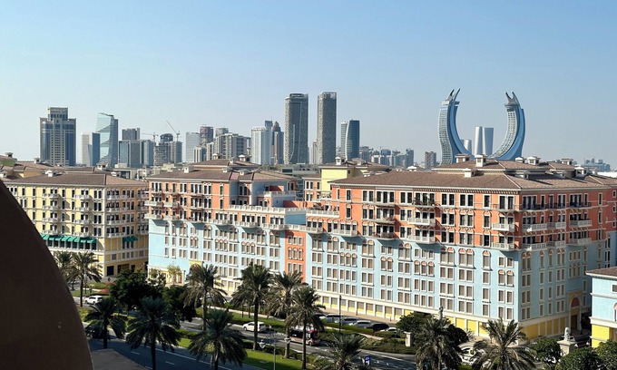 Doha Apartment | Chic 1-bedroom apartment with AC, fitness room, WiFi in enchanting Doha