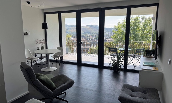Attendorn Apartment | Chic apartment in a central location with a large balcony and views over the city