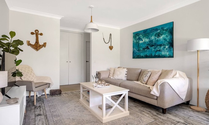 Manly Apartment | Chic designer garden apartment moments from beach!