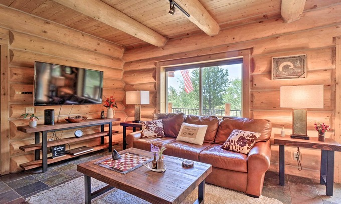 Warm Springs Cabin | Chic Fairplay Cabin with Deck & Mountain Views!