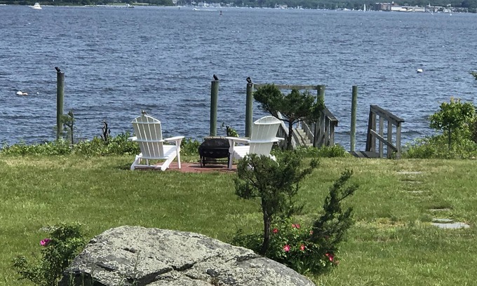 Portsmouth Cottage | Classic waterfront cottage on Prudence Island, private beach, dock & mooring