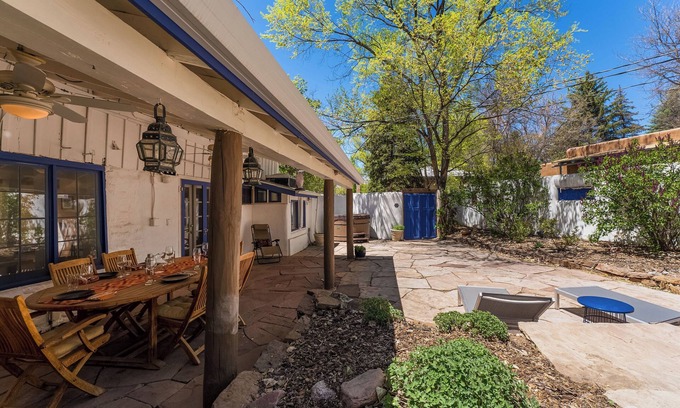 Tesuque House | Classic White Adobe - Authentic Tesuque Home, Hot Tub, Outdoor Dining