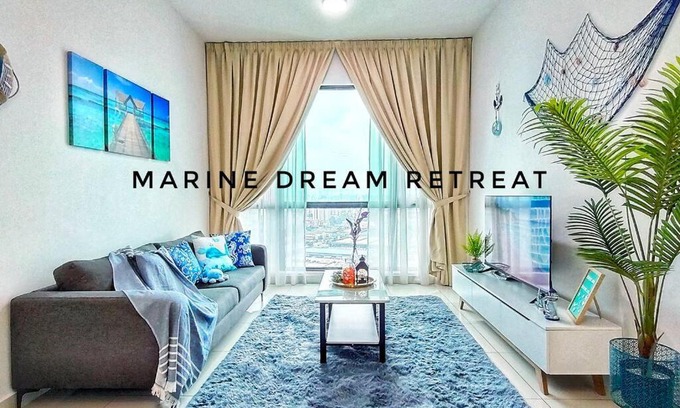 Bandar Sunway Apartment | Coastal Gem Retreat with 50 inch TV for 6Pax Near Sunway Lagoon 2R2B