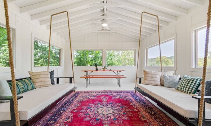 Lobelville Cabin | Colorful & Cozy River Retreat with a View