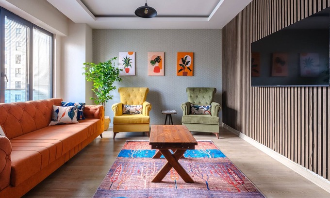 Esenyurt Apartment | Colorful Flat Near Torium and Beylikduzu Metrobus