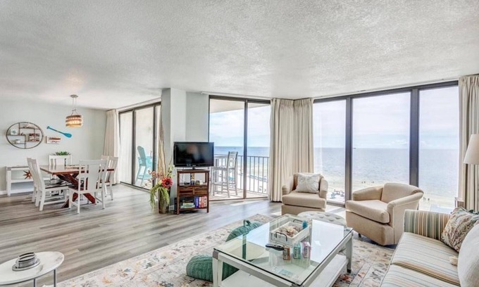 Panama City Beach Condo | Come enjoy Shore Perfection in Tower II at Edgewater - balcony, beachfront
