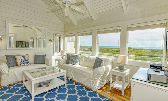 Bald Head Island Villa | Come stay at '1 Vitamin Sea'! Enjoy ocean views, two golf carts, and access to the BHI club.