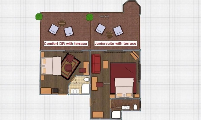 Steinbach Apartment | Comfort Doppelzimmer mit Terrasse