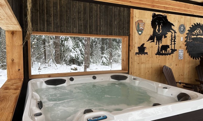 Ashford Cabin | Comfy Family Cabin w/Solo Stove Firepit, EV & Spa!