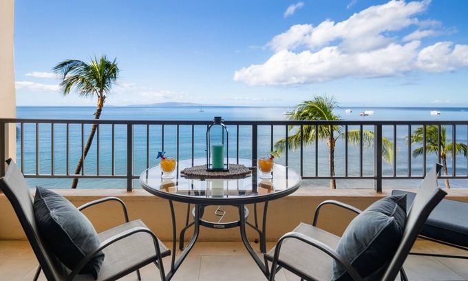 Kihei Condo | COMPLETELY REMODELED Sugar Beach Oceanfront Penthouse Sunset & Ocean View