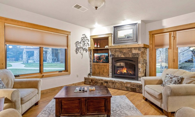 Bigfork Condo | Condo w/stone fireplace, A/C, near GNP - Marina Cay Estates Retreat