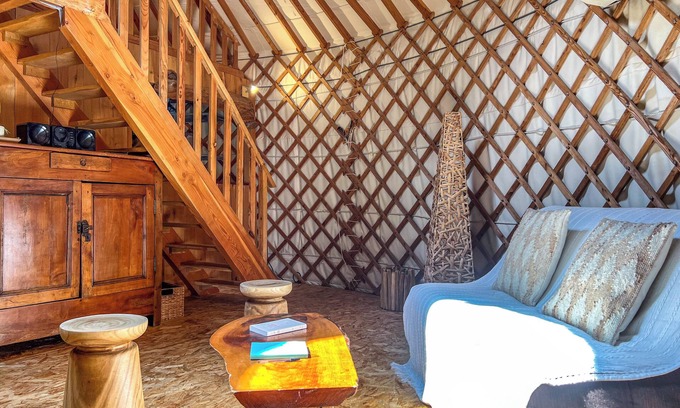 Chataigneraie Cantalienne Ski Chalet | Contemporary Cantal family yurt for up to 6 people