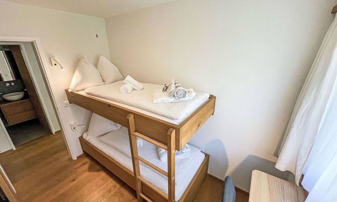 Falera Apartment | Cosy apartment for 6 guests with pool, WIFI, TV, balcony, panoramic view and parking