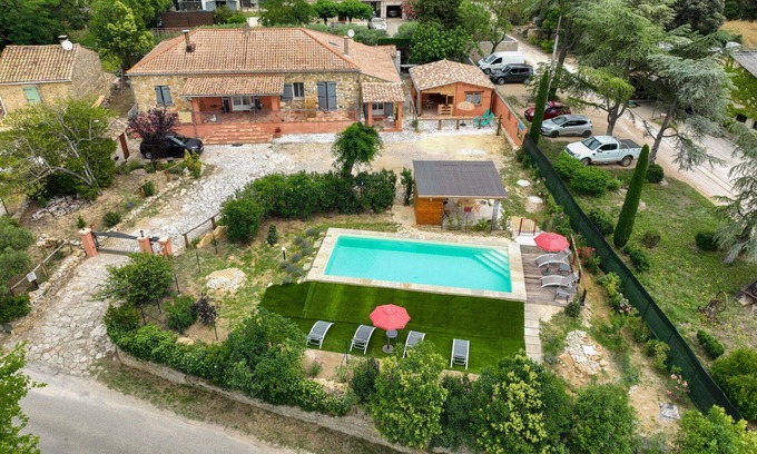 Saint-Laurent-La-Vernede Apartment | Cosy apartment for 4 people with A/C, pool, WIFI, TV and patio