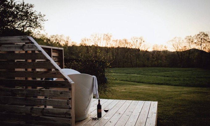 Mount Airy Cottage | Cottage on 70 Acre Winery, Dog Friendly, Outdoor Soaking Tub for 2