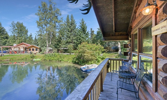 Hope Cabin | Cottonwood Valley Cabin - an Alaskan long cabin right on Bear Creek Pond