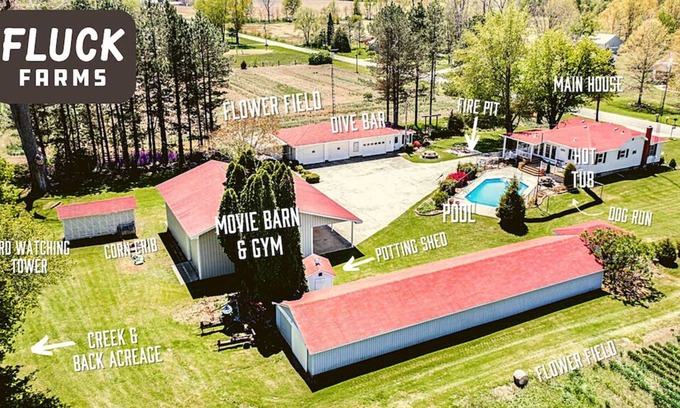 Baroda House | County Estate With Pool, Movie Barn, Dog Run, 20 Acres & More! - 20 acre country