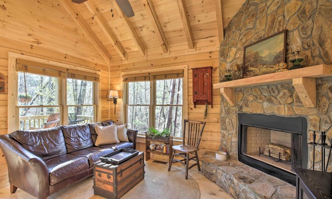 Cherry Log Cabin | Couples Getaway Cabin by Hiking + Waterfalls!
