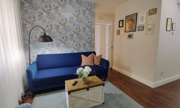 East Little Havana Apartment | Cozy 1BR in Little Havana near Brickell and Downtown. Features queen bed, Smart TV, full kitchen, free parking, Wi-Fi, and shared laundry. Great location close to highways and top attractions!