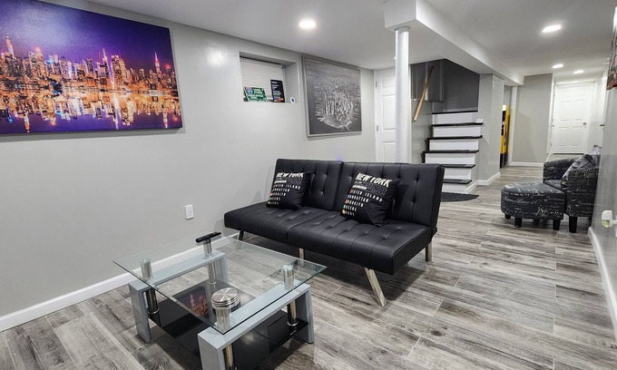 Irvington Apartment | Cozy 2 Bedroom Luxury Basement Near Airport-NYC -Dream Mall -Prudential Centern