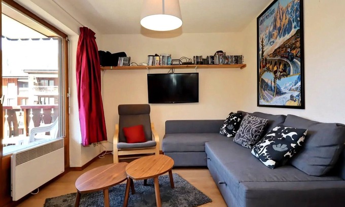 Les Houches Apartment | Cozy 2-room apt, 4 pers., center of Les Houches with garage