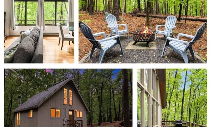 The Woods Cabin | Cozy A-Frame w Fireplace, Fire Pit, Grill & WiFi