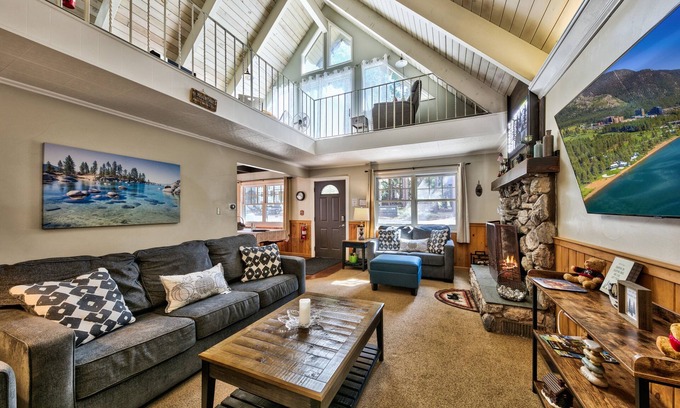 Tahoe Paradise House | Cozy A-Frame, wood fireplace, games, pets, wheelchair-friendly