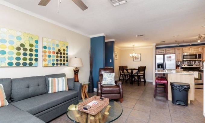 Port Aransas Condo | Cozy coastal condo steps from the beach with a private walkway and boardwalk.
