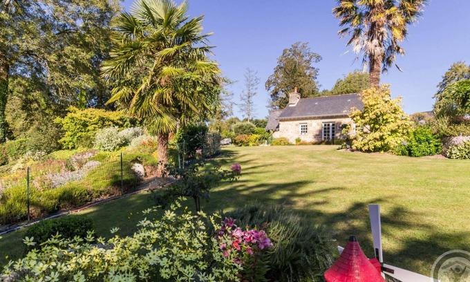 Sainte-Cecile Cottage | Cozy Cottage with Garden, Terrace, and Pond near Villedieu-les-Poêles