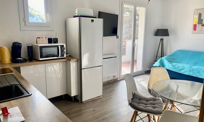 Amelie-les-Bains-Palalda Apartment | Cozy F2 Apartment with Terrace, Parking, WiFi - Close to Thermal Baths and Town Center