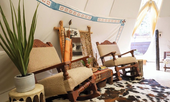 Nogal RV Rental | Cozy Oso Tipi a unique Glamping experience at El Mistico Ranch
