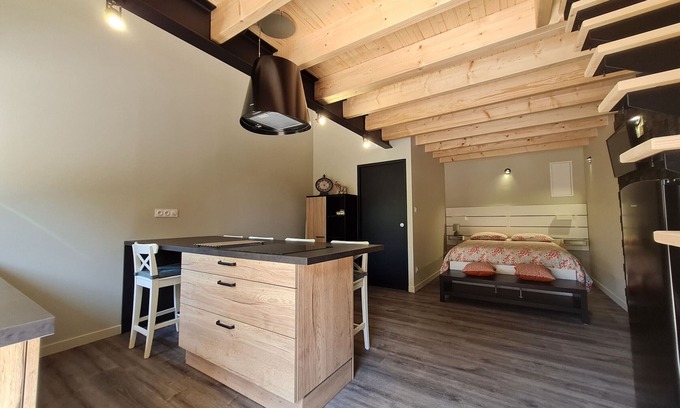 Rochetrejoux Cottage | Cozy Studio with Mezzanine, Private Courtyard, Wifi, Near Owners' Home in Renovated Barn