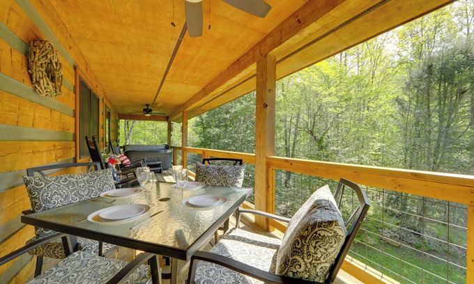 Cherokee Cabin | Creek Access: Quiet Bryson City Retreat w/Hot Tub